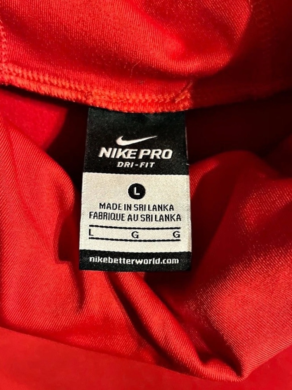 Nike Pro Red Long Sleeve Size Large